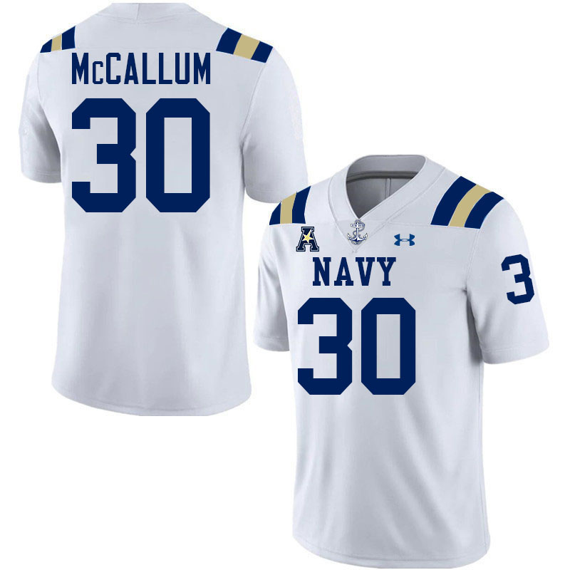 Navy Midshipmen #30 Napoleon McCallum College Football Jerseys Stitched-White